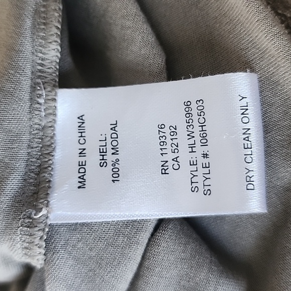 Helmut Lang 100% Modal Scala Draped Cowl Neck Long Sleeve Top in Fog Taupe - Picture 6 of 7